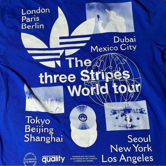 Adidas Originals Trefoil Blue Short Sleeve Graphic Tee - Picture 6 of 9